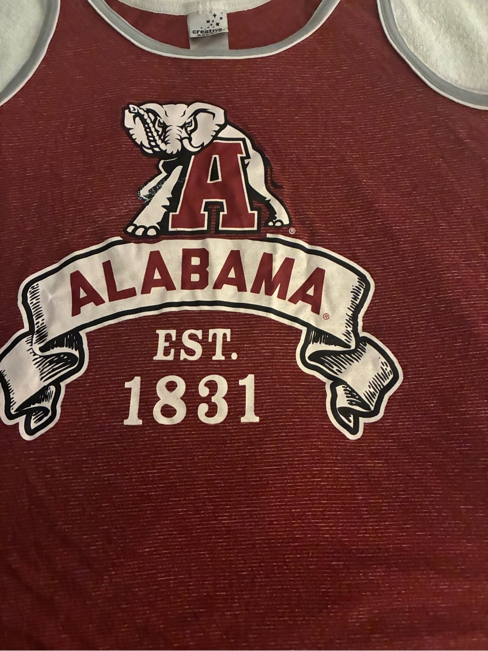 Pre-owned Alabama Crimson Tide Vintage design Tank Top in Crimson & White